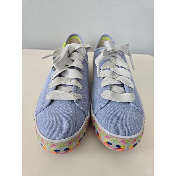 Keds Triple Kick Aztec Geo WF2627 Women’s 11 Platform Sneakers Blue Embroidered - Picture 6 of 8